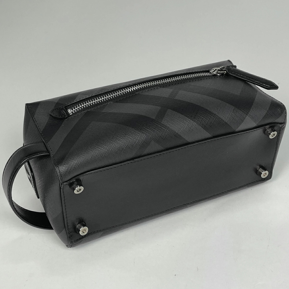 Burberry Check Shoulder Canvas Bag Black
